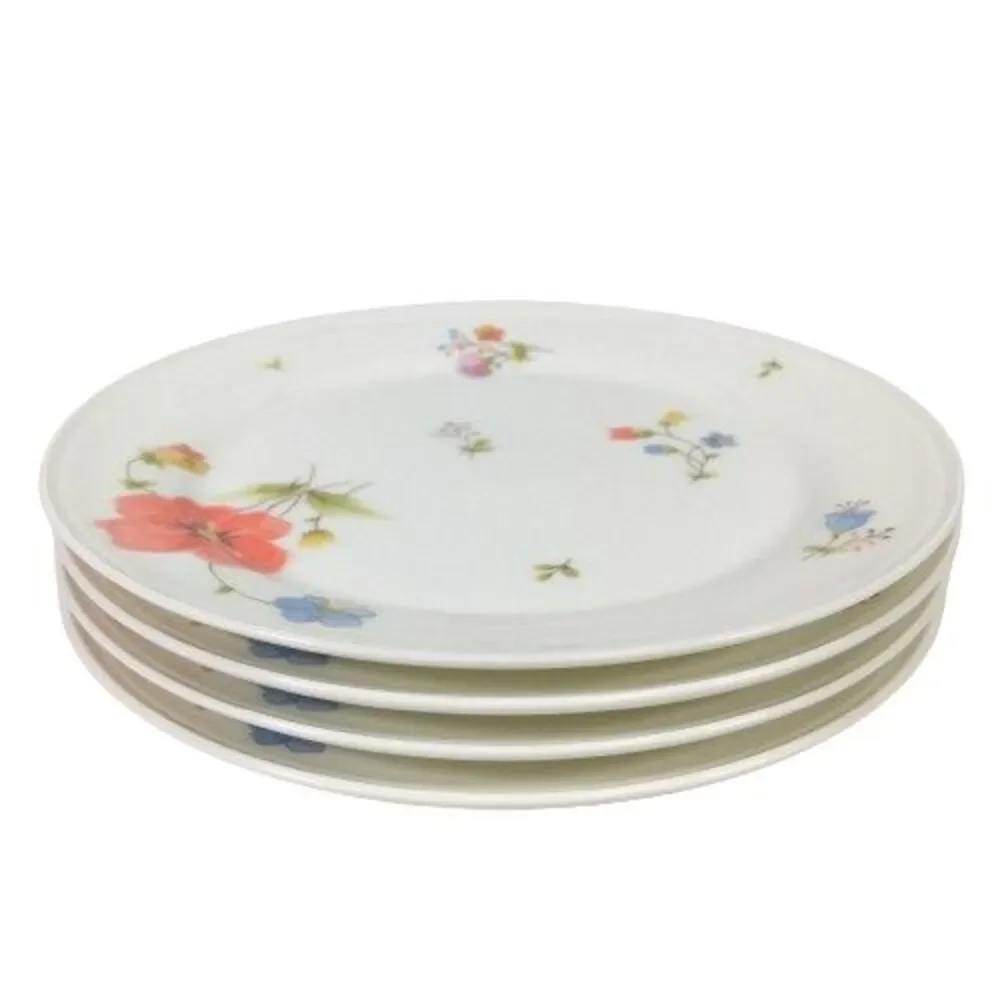 Set of 4 Just Flowers Mikasa Bone China Salad Bread Dessert Plates 6.5